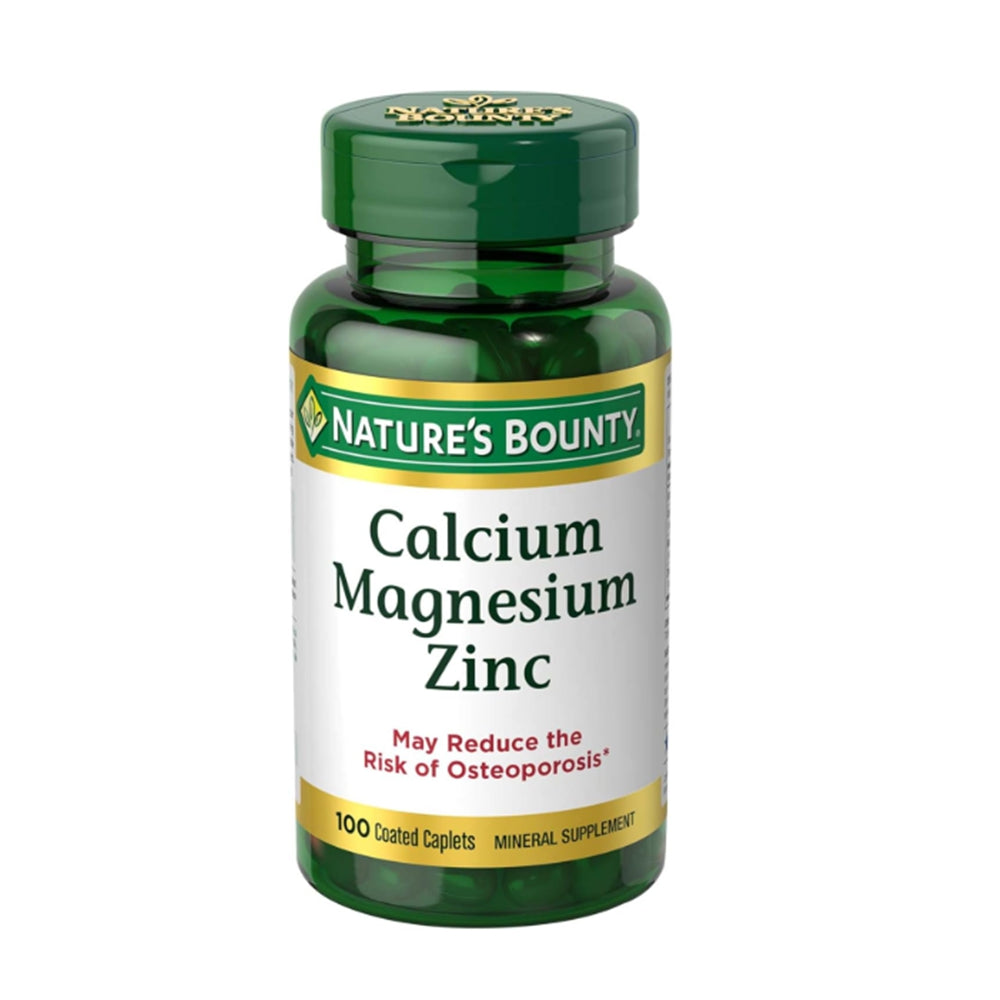 Nature's Bounty Calcium Magnesium & Zinc Caplets - 100 Count