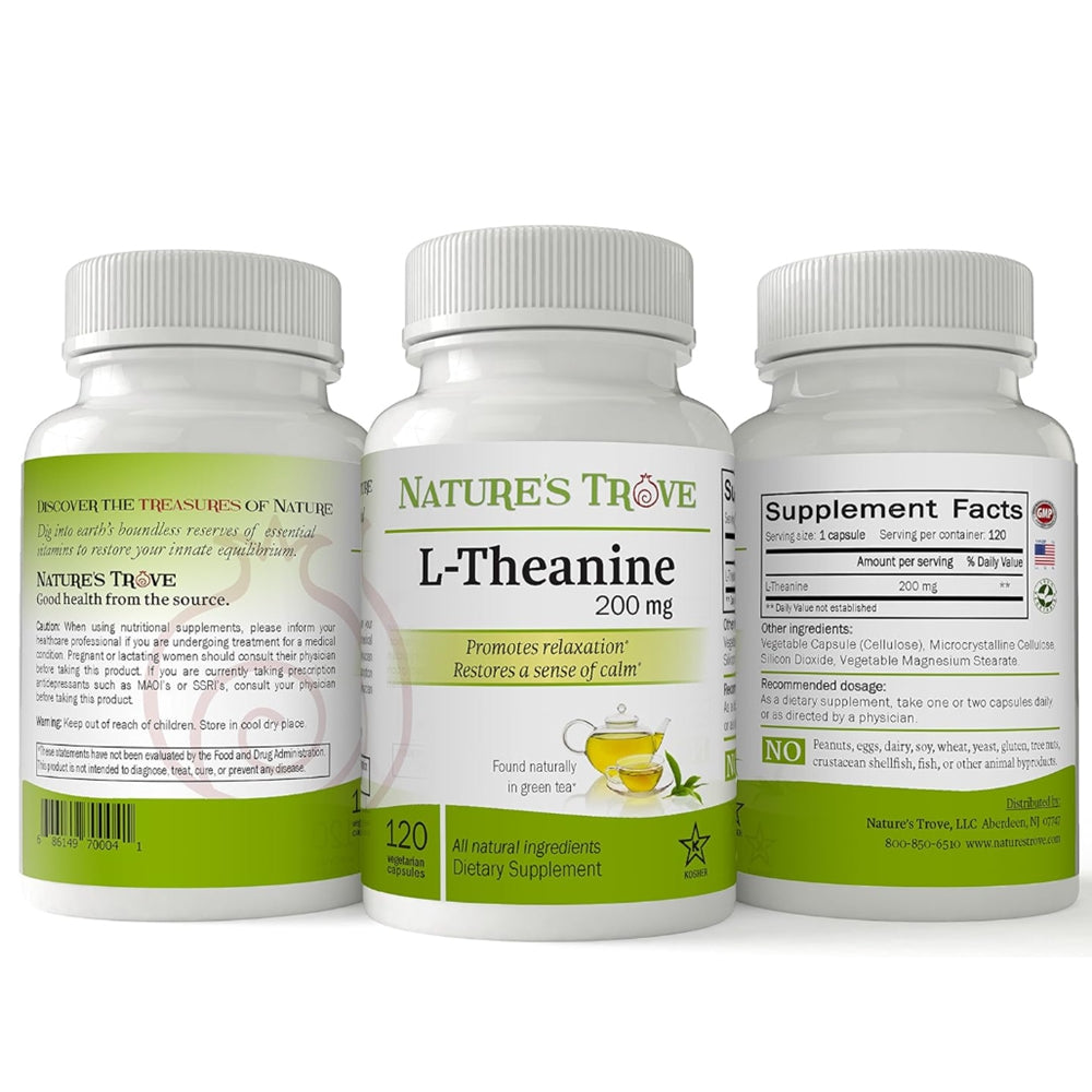L-Theanine 200mg - 120 Vegetarian Capsules