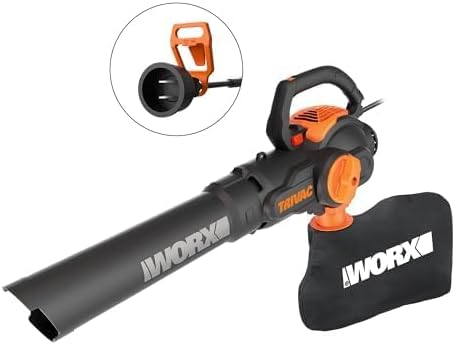 WORX WG512 12 Amp Trivac, 3 in 1 Electric Leaf Blower, Leaf Vacuum & Leaf Mulcher for Lawn Care