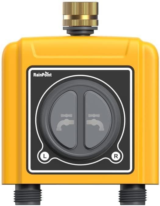 RAINPOINT WiFi Sprinkler Timer 2 Zone, Smart Water Hose Timer 2 Outlet Only, Without WiFi Hub, Must Use with 2.4Ghz WiFi and TWG004WRF WiFi Hub (Lot Number After 202108)