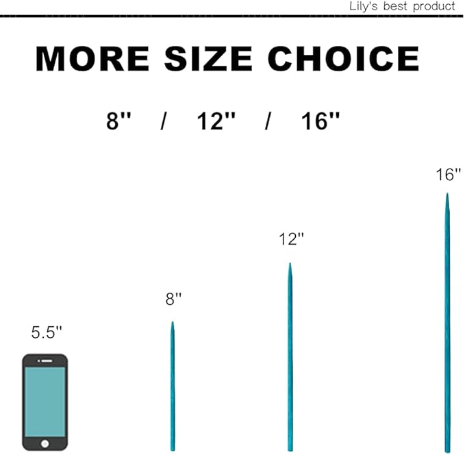 HOPELF 50 Pack 12" Bamboo Plant Stakes for Wood Garden Sticks,Wooden Plant Supports,Indoor Gardening Plant Supports,Floral Plant Support ,Potted Plants,Crafts, More Size Choices 8"/12"/16"