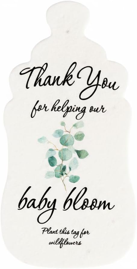 Baby Bottle Shaped Seed Paper – 15 Green Baby Shower Favors for Guests with Wildflower Seeds, Writable & Plantable, Gender Reveal, Birthday Gifts for Guest