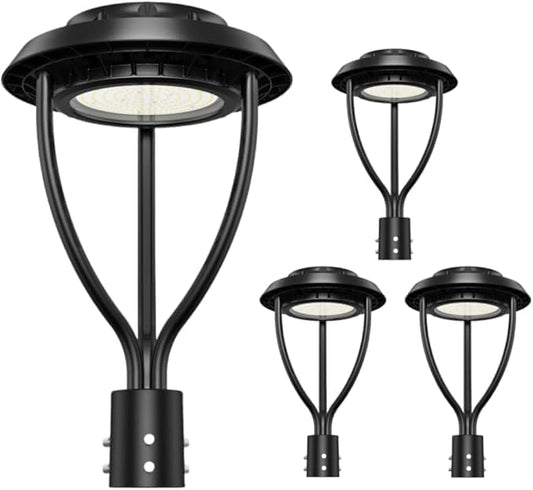 Outdoor LED Post Top Light (5000K-with Built-in Sensor, 150 Watt-4Pack)
