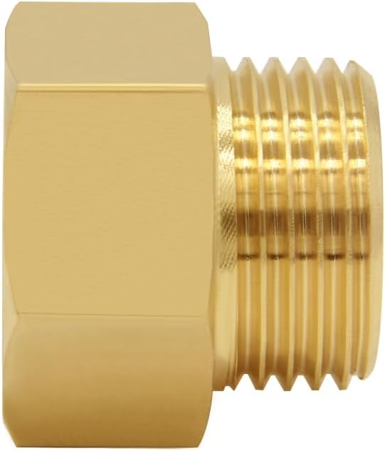 2PCS Brass Garden Hose Adapter 3/4"GHT Male to 3/4"NPT Female Thread Reducer Water Hose Nipple Reducing Convert Pipe Fittings Connector