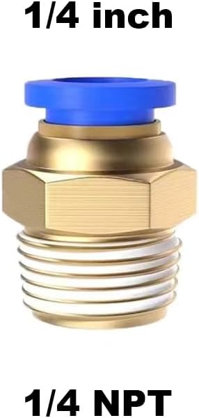 15Pcs 1/4" Tube OD x 1/4" NPT Male Push to Connect Fittings - Air Water Quick Connect Coupler, Pneumatic Hydraulic Leak-Free Brass Fittings (1/4" x 1/4" NPT)