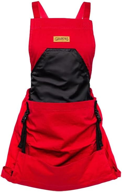 Grampa's Garden Apron - Cross Back Gardening Apron With Pockets For Women & Men | Harvest Apron with Large Kangaroo Pouch