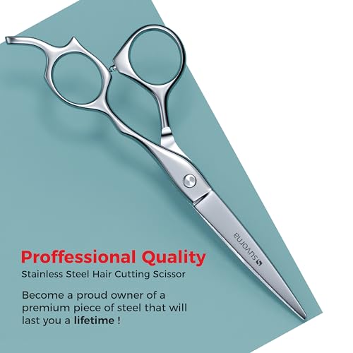 Suvorna Shears for Hair Cutting - Barber Scissors for Hair Cutting - Extremely Sharp Hair Cutting Scissors to Cut Hair - Made with 6.5" Stainless Steel with Key - Hair Shears for Women, Men and Adults