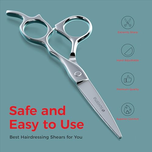 Suvorna Shears for Hair Cutting - Barber Scissors for Hair Cutting - Extremely Sharp Hair Cutting Scissors to Cut Hair - Made with 6.5" Stainless Steel with Key - Hair Shears for Women, Men and Adults