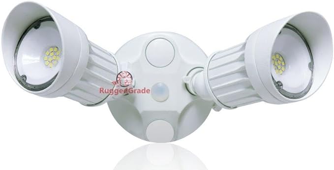 RuggedGrade 20W Lacuna II Series LED Flood Light - 2,400 Lumens - 5000K Bright White - White Housing - Outdoor LED Light - DLC 5.1 Premium