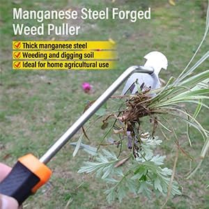 Weed Puller Tool, 2023 New Durable Garden Weed Pulling Tool, Portable Garden Weeder Tool for Vegetable Gardening Backyard Farm Planting & Weeding (Rubber Handle)