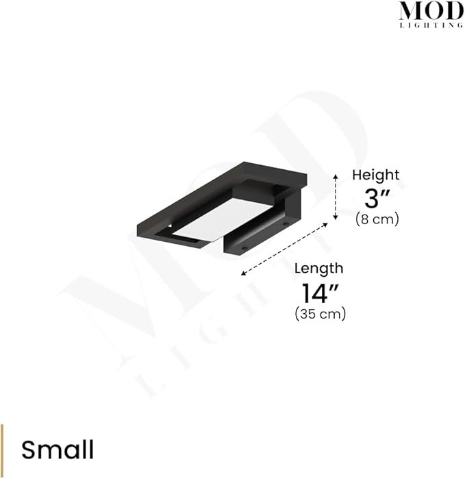 ๐ ๐ข๐ ๐๐๐๐๐ง๐๐ก๐ Brooklyn | Modern Outdoor Wall Lights LED, Exterior Wall Sconce Lights, Stainless Steel Outdoor Light Fixture, IP65 Waterproof Lights, 1 Pack (Black | Warm White | Small 14")