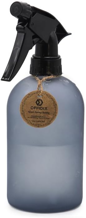 OFFIDIX Glass Spray Bottle, Fine Mist Plant Mister, Handheld Pressure Watering Can,Adjustable Nozzle Glass Spray Bottle,Handheld Spray Bottles for Garden Plants Cleaning Solutions(Gray)
