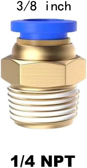 10Pcs 3/8" Tube OD x 1/4" NPT Male Push to Connect Fittings - Air Water Quick Connect Coupler, Pneumatic Hydraulic Leak-Free Brass Fittings (3/8" x 1/4" NPT)