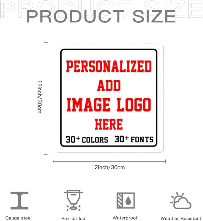 Custom Signs Outdoor,12x12inch Personalized Metal Parking Signs For Business,Intersection Signs,Road Signs,Outdoor Garden Signs,Workplace,Office,Home,Hazard Decorative Signs.