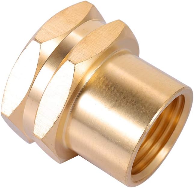 Brass Garden Hose Adapter, 3/4”GHT Female x 1/2”NPT Female Connector,GHT to NPT Adapter Brass Fitting,Brass Garden Hose to Pipe Fittings Connect 2pcs