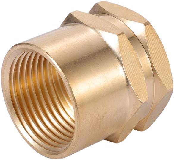 Brass Garden Hose Adapter, 3/4”GHT Female x 3/4”NPT Female Connector,GHT to NPT Adapter Brass Fitting,Brass Garden Hose to Pipe Fittings Connect 2pcs