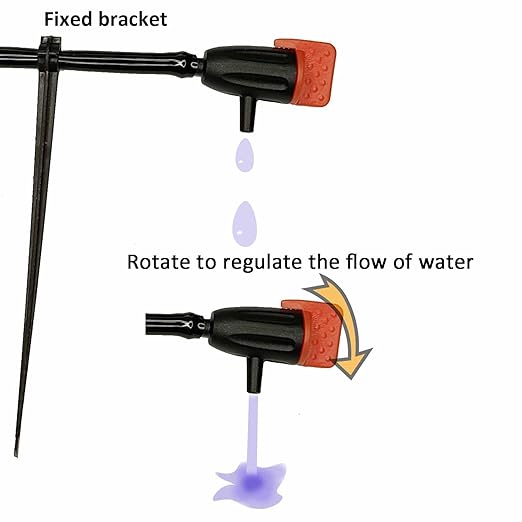Drip Irrigation System Drip Irrigation Kit 64ft 5/16โID Inche 64FT 1/4 Inch OD Pipe Kits Solutions for Large Gardens with Low Water Pressure Away from The Water Source