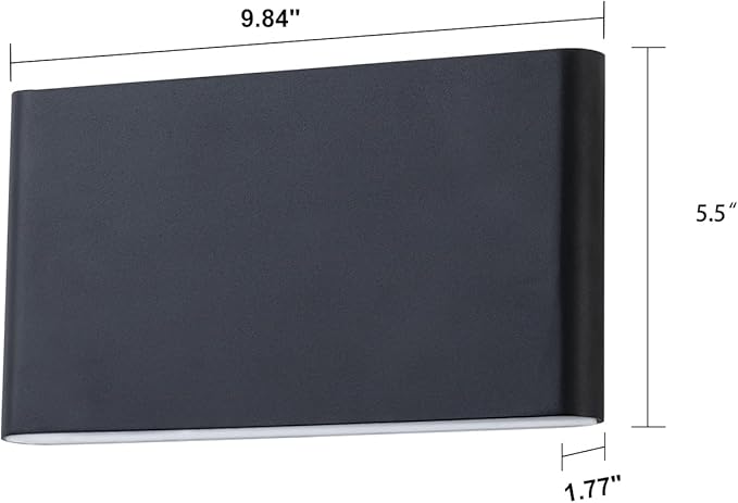 Modern Outdoor Wall Sconce Black LED Outdoor Wall Light Fixtures 5.5" Up and Down Exterior Lighting Fixtures for House Porch Front Door Garage Yard Patio
