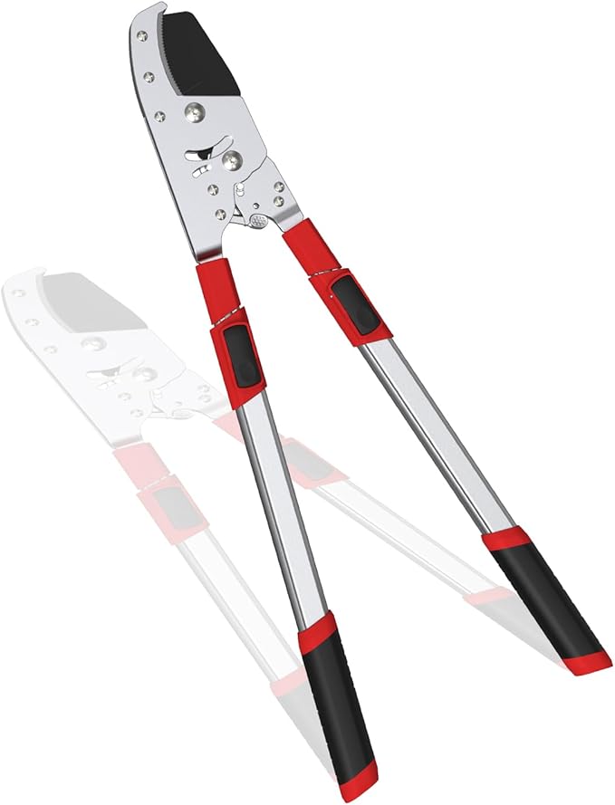 GARTOL Heavy-Duty Extendable Loppers, 28"-41" Telescopic Tree Trimmer, Double Ratcheting Branch Cutter, Anvil Lopper for Thick Branches, Cuts 2" Dry Wood