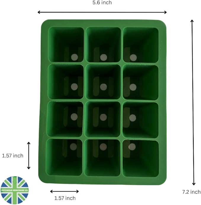 Cotswold Homeware Silicone Seed Starter Tray | 2 X 12 Cell Reusable Seed Starting Tray | for Vegetable, Flower & Herb Seeds | Indoor Grow Kit to Plant Seedlings | Stainless Steel Bulb Planter