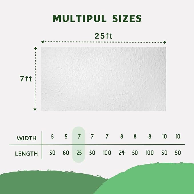 Plant Freeze Protection Cover, 7x25ft Frost Cloth Winter Garden Blanket, Floating Row Cover for Cold Weather and Shade, Perfect for Outdoor Vegetables, Trees, Greenhouse