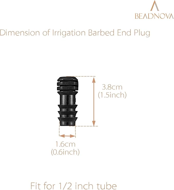 BEADNOVA Drip Irrigation Connectors 30 Pcs 1/2 Inch Barbed Drip Line Plugs End Plugs Irrigation Connectors for 1/2 Inch Tubing Water Tubing Gardening Supplies (30pcs)