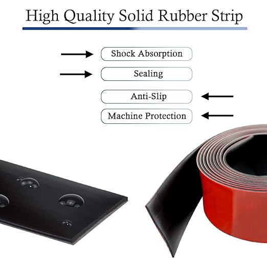 Neoprene Rubber Strips Self Adhesive Solid Rubber Sheets, Rolls & Strips for DIY Gaskets Crafts Pads Seals Warehouse Flooring Neoprene Sheet with Adhesive Backing (2" Wide x 1/5" Thick x 40' Long)