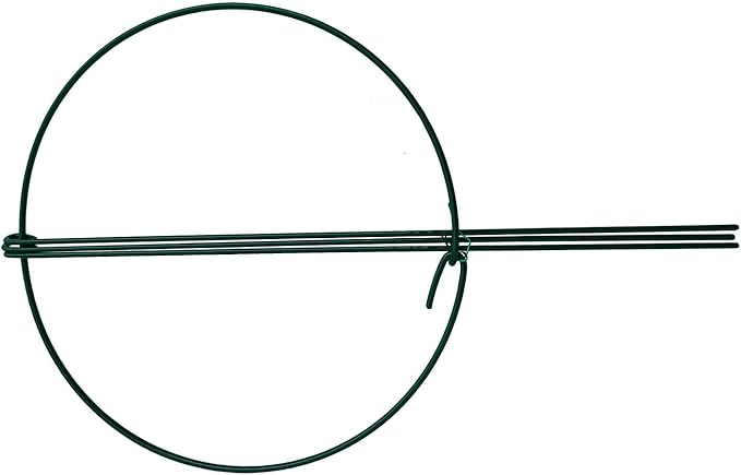 10" Wide x 16" High Peony Cage Rings Garden Plant Support Brace, Pack of 10 Round Metal Plant Stakes Rings, Strong Large Garden Supports for Flowers, Peonies, Rose, Lily