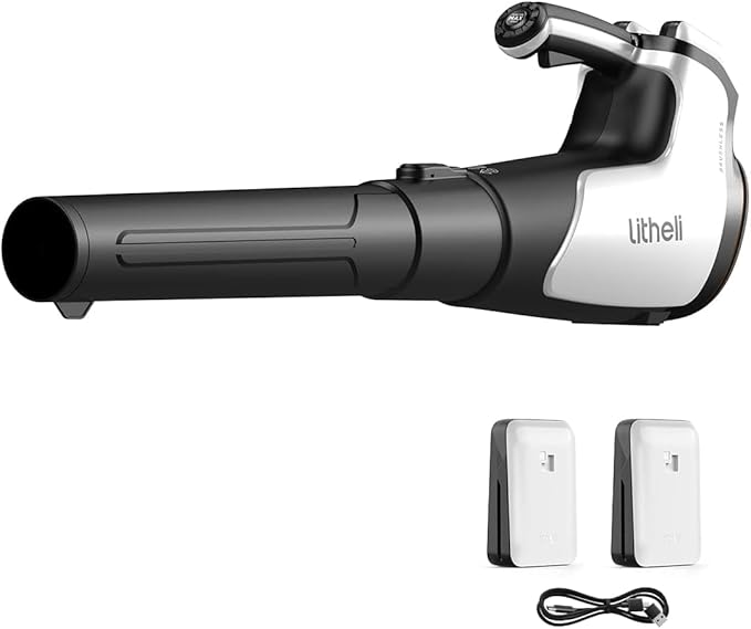 Litheli 2x20V 560CFM Brushless Cordless Leaf Blower Battery Powered for Yard Work Leaves Dust Snow Debris Cleanup with 4.0Ah Battery Charger Included
