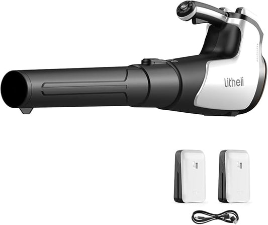 Litheli 2x20V 560CFM Brushless Cordless Leaf Blower Battery Powered for Yard Work Leaves Dust Snow Debris Cleanup with 4.0Ah Battery Charger Included