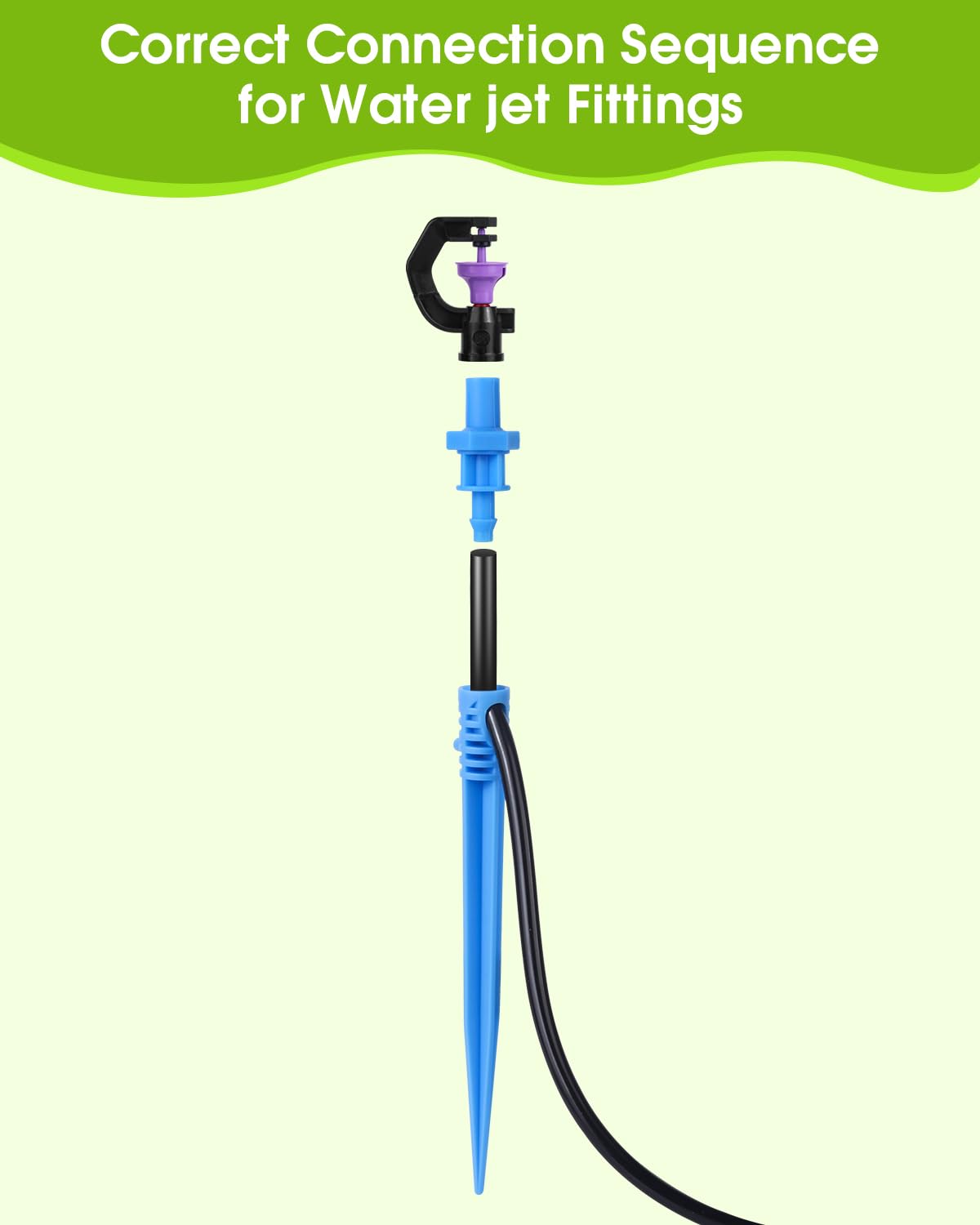 Automatic Lawn Sprinkler System with 32.8FT 8/12'' +16.4FT 4/7'' Tubing Kit, G‑Type 360 Degree Rotation Sprinkler Watering for Drip Irrigation, Watering Plants, Yard & Lawn Care