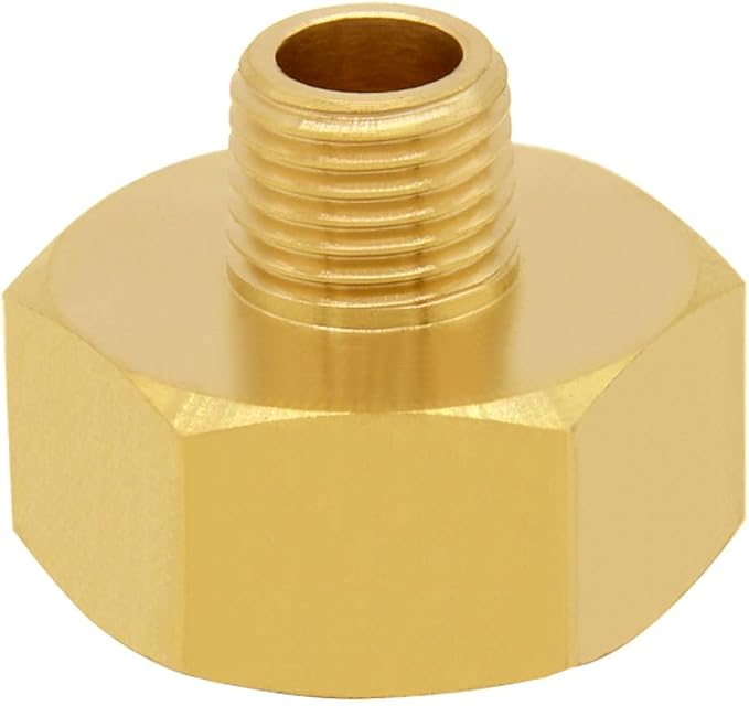 Brass Garden Hose Adapter 3/4" GHT Female to 1/4" NPT Male Thread Reducer Water Hose Nipple Reducing Convert Pipe Fittings Connector (Pack of 2)