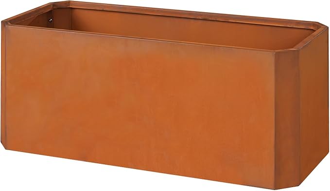 Steel Planter Box-36"x15"x15"-Large Rectangular Planter Matel -Outdoor Indoor-Corten Steel Planter Box Heavy Duty Commercial Residential for Patio Porch Deck Home Backyard