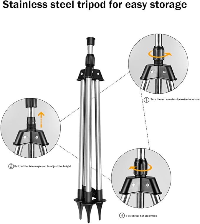 Impact Tripod Sprinkler, Rotating Tripod Sprinkler,360‑Degree Automatic Rotating Irrigation Watering, Tripod Telescopic Support for Lawn (1 PCS)