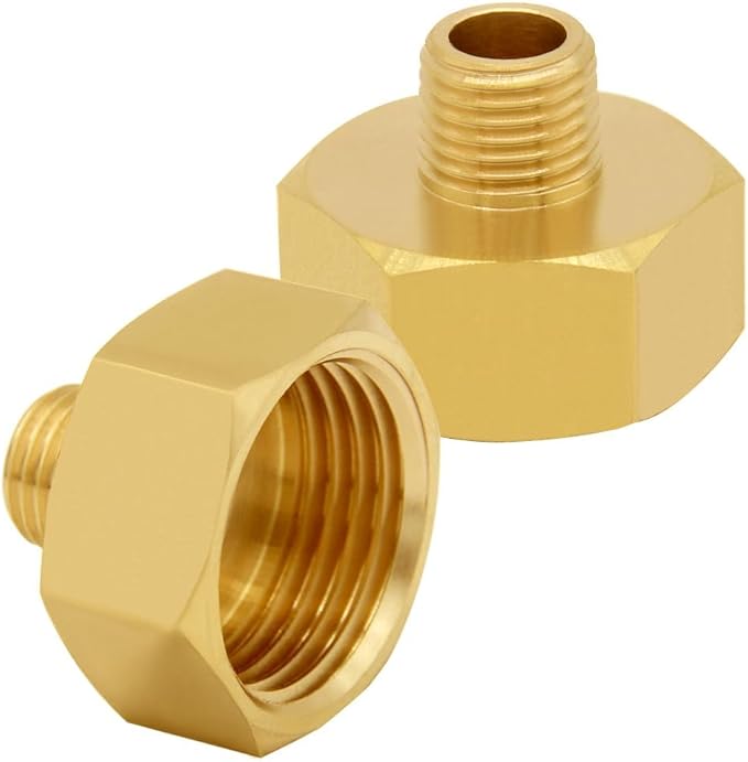 Brass Garden Hose Adapter 3/4" GHT Female to 1/4" NPT Male Thread Reducer Water Hose Nipple Reducing Convert Pipe Fittings Connector (Pack of 2)