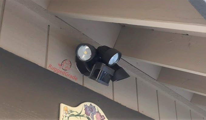 RuggedGrade 20W Turin II Series LED Security Light - LED Motion Sensor Flood Light - 2,400 Lumens - Bright White 5000K - 270° Sensor - Bronze Housing - Outdoor LED Light - DLC 5.1 Premium