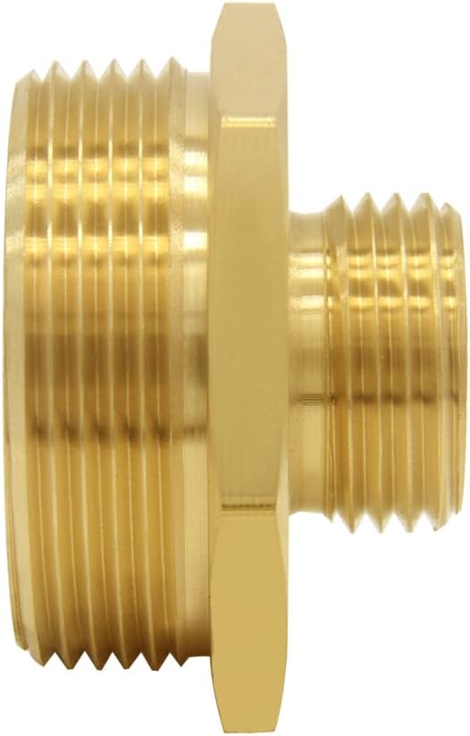 Brass Garden Hose Adapter 3/4"GHT Male to 1-1/2"NPT Male Thread Reducer Water Hose Nipple Reducing Convert Pipe Fittings Connector