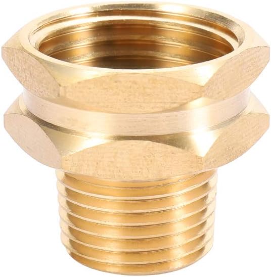 Garden Hose Adapter, 3/4” GHT Female x 1/2” NPT Male Connector,GHT to NPT Adapter Brass Fitting,Brass Garden Hose to Pipe Fittings Connect 2pcs (3/4”Female x 1/2” NPT Male)