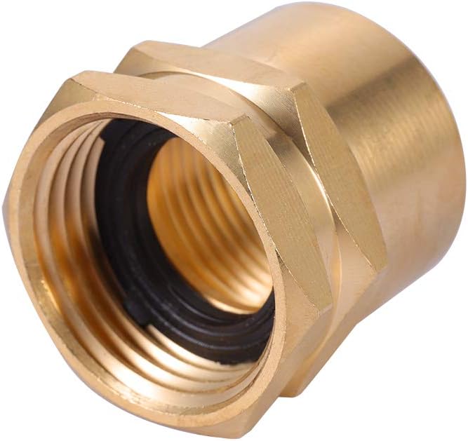 Brass Garden Hose Adapter, 3/4”GHT Female x 3/4”NPT Female Connector,GHT to NPT Adapter Brass Fitting,Brass Garden Hose to Pipe Fittings Connect 2pcs
