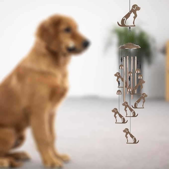 Outdoor Dogs Wind Chimes Decor, Portable Mobile Wind Catcher, Sympathy Wind Bells, Memorial Gifts for Mom, Housewarming, Blessing WindChimes(Outside/Indoor/Home/Room/Porch/Yard/Garden Decorate)