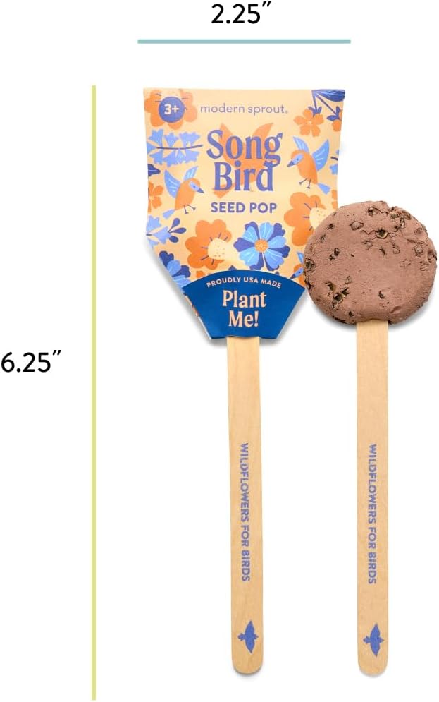 Modern Sprout Seed Pops - Organic Non-GMO Carrot, Strawberry & Basil Seeds for Planting - Fun Family Activity - Ideal for Indoor & Outdoor - Playful Gift for Kids, Adults and Plant Lovers (Pack of 12)