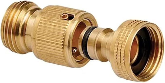Underhill Quick Connect Solid Brass Connector 3/4-inch M/F GHT for Garden Water Hose, Fittings, Attachment, Parts, A-QC075