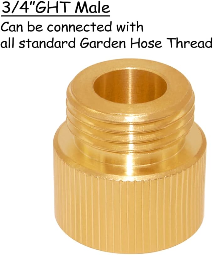 Garden Hose Adapter, 1.125" Female Thread Measure Diameter to Standard 3/4" GHT Male Thread, Compatible with Outdoor Faucet to Garden Hose
