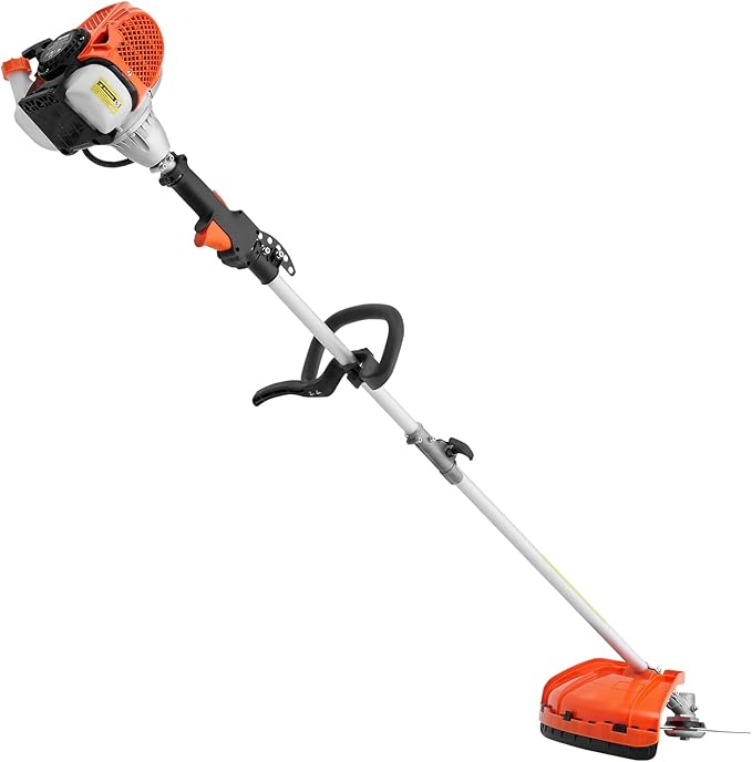 VEVOR String Trimmer, 25.2CC 2-Stroke, Gas Powered Weed Wacker, 16.9" Cordless Grass Trimmer, Multi-Functional Lawn Edger with Shoulder Strap & 3T Blade, Weed Eater for Quick Grass Cleaning