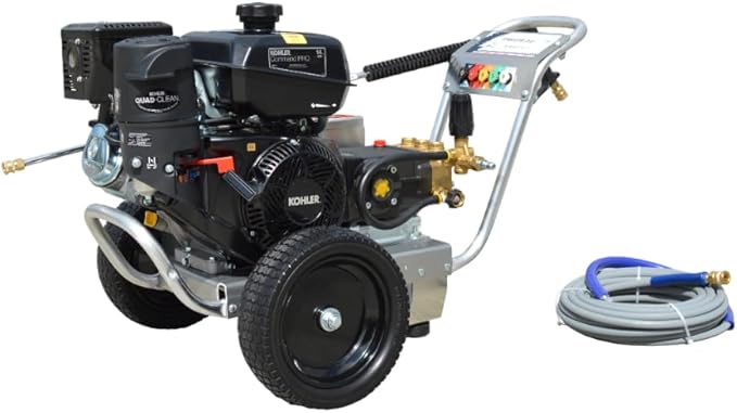 Pressure-Pro Eagle II EB4040KG Belt Driven 4000 PSI Cold Water Pressure Washer, 4.0 GPM, CH440 Engine, Includes Spray Gun and Extension Wand, 5 QC Nozzle Tips, 3/8-inch x 50-Foot Non-Marking Hose