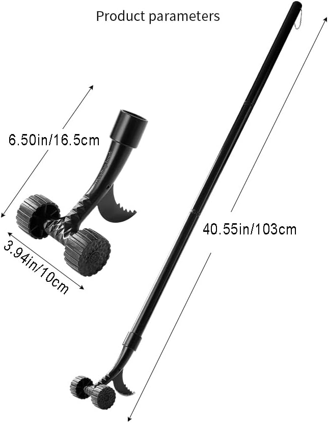 Crevice Weeding Tool with Wheel,Adjustable Handle Length, Allowing for Effortless clearing of Weeds in Corners.