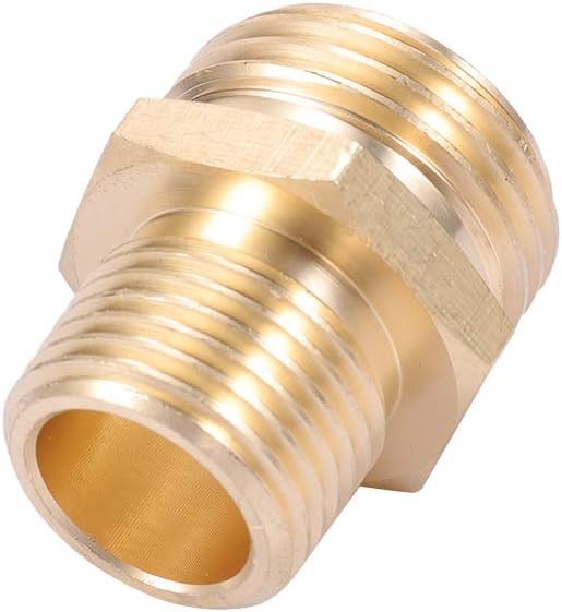 3/4”GHT Male x 1/2”NPT Male Connector,Brass Garden Hose Adapter,Brass Garden Hose to Pipe NPT Fitting Connect,Double Male Thread Size GHT 3/4 x 1/2 NPT 2pcs