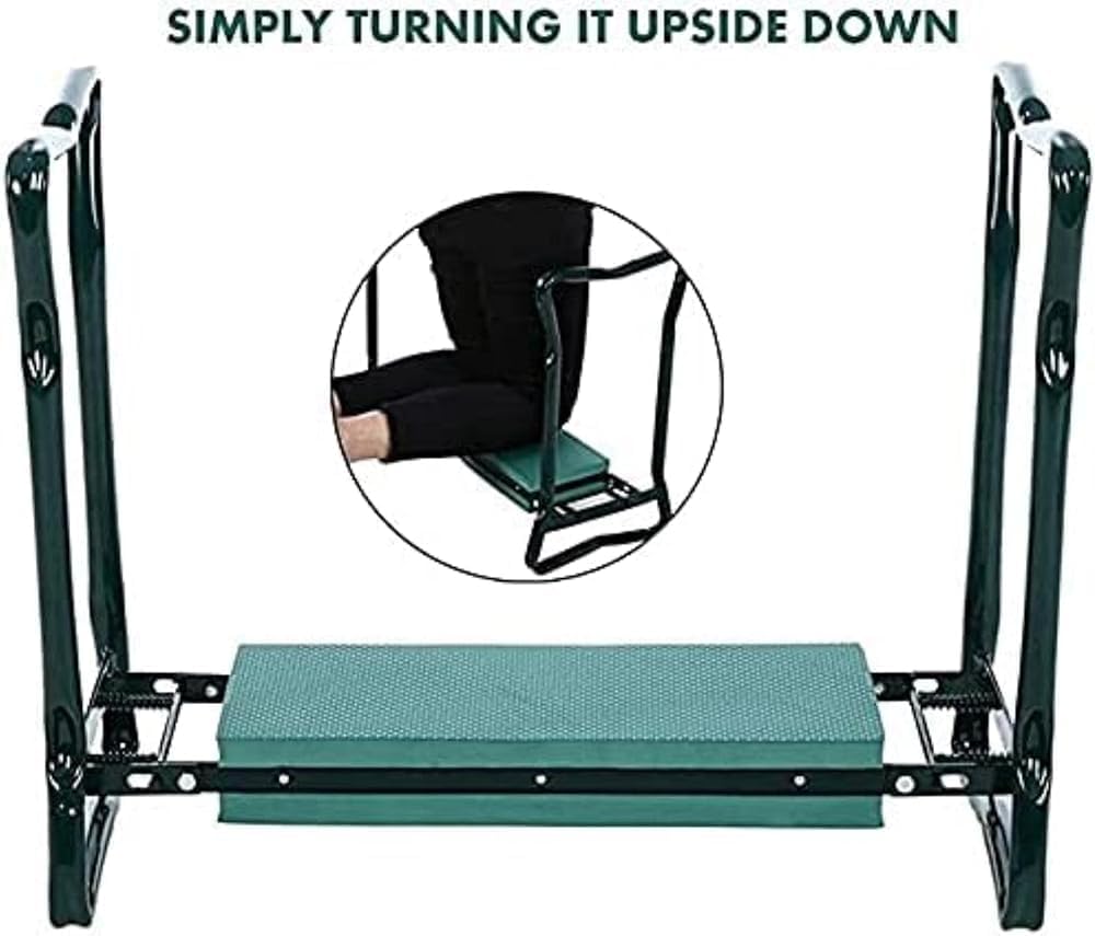 Heavy Duty Garden Kneeling Chairs Garden Kneeler and Seat Metal Folding Garden Stools with Tool Bags Kneeling Mats Gardening Supplies Gardening Hand Tools