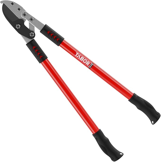 TABOR TOOLS GG12A Anvil Lopper with Compound Action, 30 Inch Tree Trimmer, Thick Branch Cutter with ⌀ 2 Inch Cutting Capacity, Chops Thick Branches with Ease.