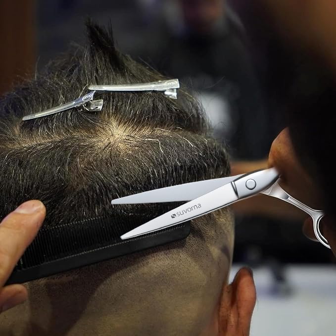 Suvorna Shears for Hair Cutting - Barber Scissors for Hair Cutting - Extremely Sharp Hair Cutting Scissors to Cut Hair - Made with 6.5" Stainless Steel with Key - Hair Shears for Women, Men and Adults